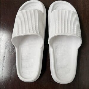 White Slide Sandals
